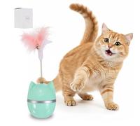 sourcing map Vaso oscilante interactivo de bola de hierba gatera con pluma, silencioso y sin baterías, diseñado para ejercicio de gatitos en interiores y juegos de entretenimiento (verde)