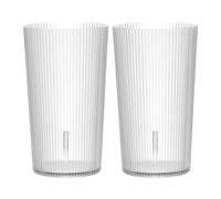 sourcing map Vasos reutilizables de plástico transparente, juego de vasos acanalados de 11.5 onzas, vasos de agua de plástico, irrompibles, apilables para cerveza, cóctel, agua, jugo, whisky