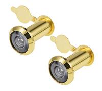 sourcing map Visor de la puerta de 200 grados, mirilla para puertas de 37 mm a 55 mm, oro pulido, 2 piezas