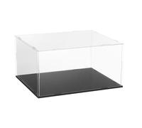 sourcing map Vitrina acrílica transparente para coleccionables, cajas de exhibición autoensamblables con base negra, caja de almacenamiento a prueba de polvo para figuras de acción coleccionables,