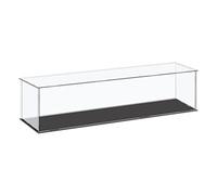 sourcing map - Vitrina de acrílico contenedor de plástico en cubo, caja de almacenamiento transparente pequeña, montaje a prueba de polvo, vitrina 41x11x10.5cm para artículos de colección