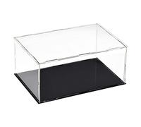 sourcing map Vitrina de acrílico transparente con protección contra el polvo, cubo, coleccionables, 25 x 15 x 10 cm