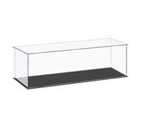 sourcing map Vitrina de Exhibición Acrílica Caja de Plástico Caja de Almacenamiento en Cubo Transparente Pequeña Ensamblable A Prueba de Polvo Vitrina 36 x 11 x 10,5 cm para Artículos Coleccionables