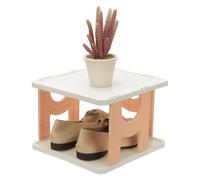 sourcing map Zapateros de pie de 2 niveles, organizador vertical estrecho apilable para almacenamiento de zapatos para puerta delantera, garaje, entrada y espacio pequeño, color rosa