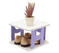 sourcing map Zapateros de pie de 2 niveles, organizador vertical estrecho apilable para almacenamiento de zapatos para puerta delantera, garaje, entrada y espacio pequeño, color morado