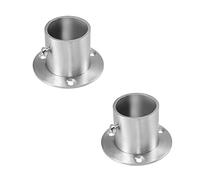 sourcing map Zócalo de soporte de barra de riel colgante Montado en la Pared de Soporte tubo armario, de 32 mm de diámetro 2pcs