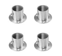 sourcing map Zócalo de soporte de barra de riel colgante Montado en la Pared de Soporte tubo armario, de 32 mm de diámetro 4pcs