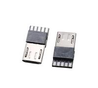 Sourcingmap - 10 pcs Micro USB Macho Tipo B 5 Terminal Jack Puerto Soldadura Conector