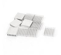 Sourcingmap 10 Piezas Tono Plateado Radiador De Aluminio Disipador De Calor 20mm x 20mm x 6mm