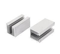 sourcingmap® 2 Pcs tono de plata de aluminio U ranurado del disipador de calor RaDiámetroctor Heat 80x40x40mm