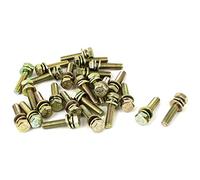 sourcingmap 25Pcs M6X25mm Chapado De Zinc Amarillo Grado 8,8 El Perno De Cabeza Hexagonal Con Arandela