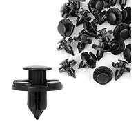 sourcingmap 30Pcs 8mm Agujero 15mm Grapa Guardabarros Parachoques De Coche Remaches De Plástico Negro Clip para Bandeja de Maletero