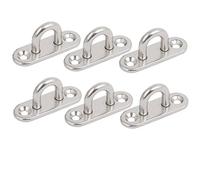 Sourcingmap - ® 316 Acero Inoxidable 5 mm de Grosor Anillo Rectangular Vela de Sombra para Ojos Placa Barco Amarre 6pcs