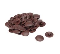 sourcingmap® 40pcs cubierta del casquillo de 17 mm Diámetro de la forma Rojo onda de plástico tornillo Marrón oscuro