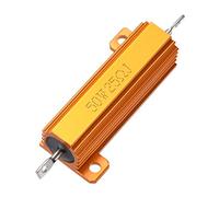 sourcingmap 50W 25 Ohm 5% aluminio carcasa Resistencia tornillo grifo Chasis montado caja de aluminio Bobinado Resistencia de carga Resistores tono oro 1pcs