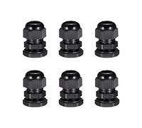 Sourcingmap - 6 piezas M18 Cable Gland impermeable Conector de alambre de plástico Glands juntas negro para cables de 5 - 10 mm de diámetro