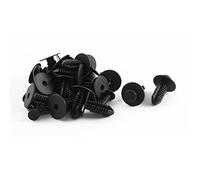 sourcingmap A15072900Ux0109 Remaches De Plástico Guardabarros De Tipo Empuje, Negro, 20 Uds Clip para Bandeja de Maletero