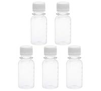 Sourcingmap - Botella de reactivo de plástico para laboratorio químico, boca ancha, sellador de muestras de botellas de almacenamiento líquido, 2oz 5pcs