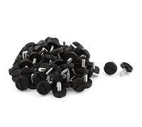 Sourcingmap Muebles de Cabeza ranurada Ajustable nivelación pies de Deslizamiento M6x15mm 80PCS