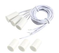 Sourcingmap N.O. Interruptor magnético de seguridad para puerta de ventana con cable, 3 unidades, color blanco