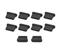 Sourcingmap - Tapón Antipolvo de Silicona Tipo C, Color Negro, 10 Unidades