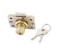 sourcingmap Tono de plata 15 mm Diámetro de culata de metal gabinete de seguridad cerradura del cajón w 2 Llaves