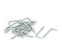 sourcingmap® Tornillo metálico Gancho colgador de imagen M4x38mm 20pcs en forma de L Casa de pared Autorroscante