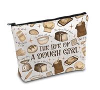 Sourdough Baker Merch The Life of a Dough Girl Baker - Bolsa de maquillaje para hornear pan y masa madre con cremallera, Dough Girl-uk, Bolsa: