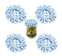 Sourdough Jar Cover - 4 Piece Reusable Cloth Jar Lids Elastic Fermentation Covers For Sourdough Starter Bread Proofing Fits 3 To 4 Inch Jars For Home Bakery