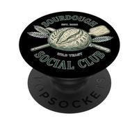 Sourdough Social Club Panadería Levadura Salvaje Divertido Diseño de Hornear PopSockets PopGrip Adhesivo