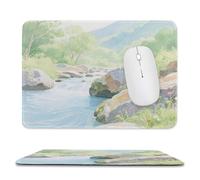 Sous-main imperméable « Étranges rochers dans le ruisseau » avec coutures anti-effilochage et dessous en caoutchouc antidérapant. Tapis de souris pour souris sans fil, idéal pour le bureau et la mai