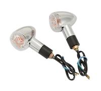 SOUTES Accesorios para indicadores Luces De Señal Giro Para Motocicleta, Intermitentes Ámbar Para La Mayoría Motocicletas Con Rosca 10mm Para Harley, Para Davidson Y Para Honda(Clear lens)