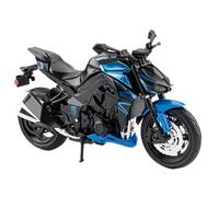 SOUTES Modelo de Motocicleta Juguetes De Fundición A Presión Volante Delantero con Sonido Y Luz, Regalos Navideños 1/12 para Kawasaki Z1000 Modelo Motocicleta Aleación(BLU)