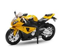 SOUTES Modelo de Motocicleta Modelo De Motocicleta para BMW S1000RR A Escala 1:12 Juguete Aleación Fundida A Presión con Varillaje Amortiguador Modelos Vehículos Juguetes Rueda Libre Regalos(Jaune)