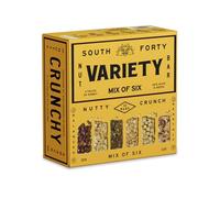 South 40 barras de nueces mezcla de seis paquetes variados, simple, crujiente, dulce, proteína de nueces enteras, (barra de 40 g, paquete de 12)