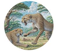 South African Cheetahs 195 Piezas Rompecabezas Cartón Animales Formas Animalizadas Cute Pet Animals Puzzle Niños Hombres Niñas Mujeres Toda La Familia Educativo Portátil 195 PCS