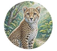 South African Cheetahs 195 Piezas Rompecabezas Familiar Portátil Animales Formas Únicas Cute Pet Animals Puzzle Niños Imposible Infantil 3D Cartón Interacción Antiestrés 195 PCS