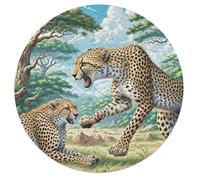 South African Cheetahs Rompecabezas Educativo 68 Piezas Animales Formas Especiales Cute Pet Animals Puzzle Niños Portátil Tapete Toda La Familia Decoración Hogar Fácil68 PCS