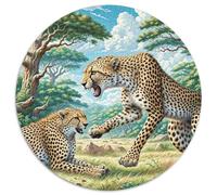 South African Gepards 1000p Rompecabezas Redondo Adultos-Niños Los animaless Haustiers Cute Circular Puzzle Niños: Toda Familia Habilidad Desafiante 1000pcs (67.5x67.5cm)