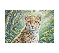 South African Guepardos Puzzles 1000 Piezas Alivio Estrés Mental Animal de compañía Lindo Rompecabezas 3D para Toda La Familia Juguete Educativo Desafío Intelectual 1000 PCS