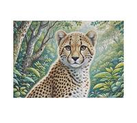 South African Guepardos Puzzles 300 Piezas Impossible 3D Animal de compañía Lindo Rompecabezas para Adultos Desafío Intelectual Estera Portátil DIY Moderno Creativo 300 PCS