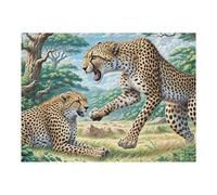 South African Guepardos Puzzles 500 Piezas Maquetas Educativas 3D Animal de compañía Lindo Rompecabezas para Familia Construir DIY Aliviar Estrés Decoración Hogar 500 PCS