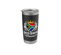 South African Princess South Africa Flag South African Girl Vaso térmico de acero inoxidable de doble pared