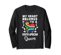 South African Queen Wife Girlfriend South Africa Flag Manga Larga
