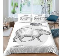 South American wildlife Funda de Edredón Microfibra Suave Tres Piezas Estampado 3D South American wildlife Funda Edredon con Fundas de Almohada Transpirable Suave for familia Single（135x200cm）