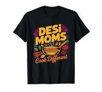 South Asian Mom Cook Kitchen Apron Illustration Desi Indian Camiseta