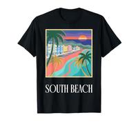 South Beach Miami Florida Art Deco Retro Viajes Diseño Camiseta