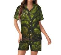 South Carolina Angel Oak Tree - Conjunto de pijama de satén de seda para mujer, manga corta, con botones, ropa de dormir, Estilo:, 5XL