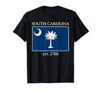 South Carolina Flag 8th US State 1788 South Carolina Native Camiseta