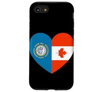 South Dakota and Canada Flags: Heart Shaped Unity Carcasa para iPhone SE (2020) / 7 / 8